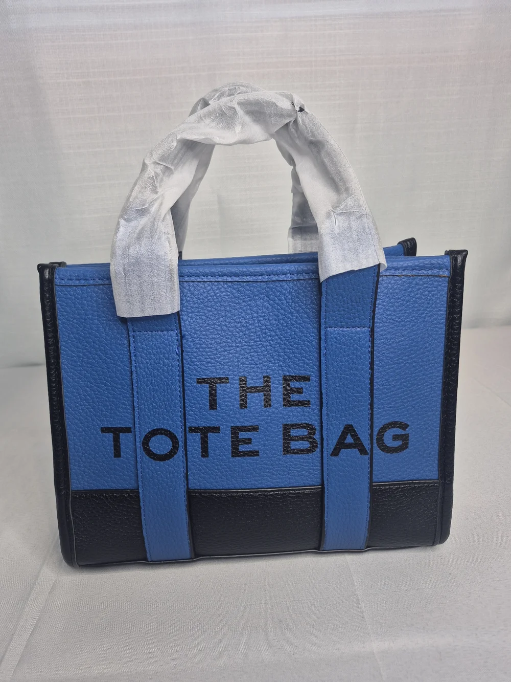 Fashion Blue and Black Structured Tote Bag NWOT